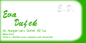 eva dufek business card